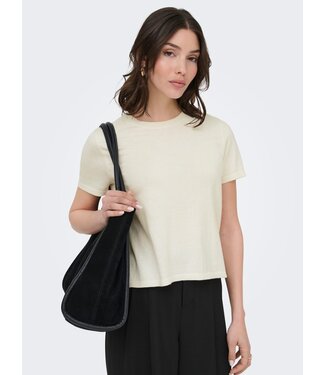 JDY JDYBODIL O-Neck Knit Tee - Cloud Dancer Melange