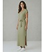 JDY JDYSONAL - fijn gebreide lange dames jurk in sage groen met subtiele glitter
