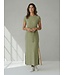 JDY JDYSONAL - fijn gebreide lange dames jurk in sage groen met subtiele glitter