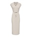 JDY JDYSONAL - fijn gebreide lange dames jurk in beige melange met subtiele glitter