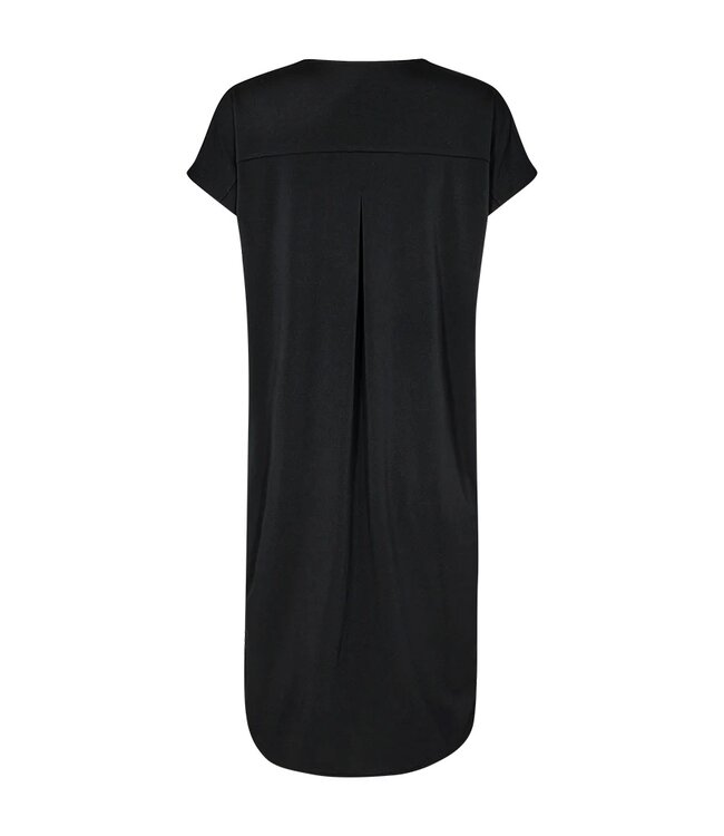Freequent FQFLOI - comfortabele dames jurk met V-hals en losse pasvorm in zwart