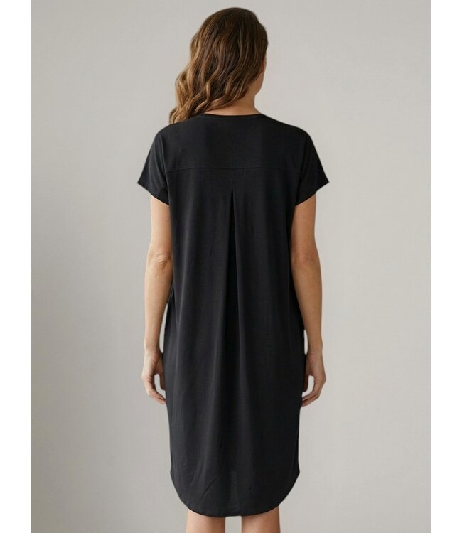 Freequent FQFLOI - comfortabele dames jurk met V-hals en losse pasvorm in zwart