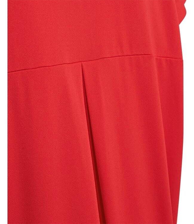 Freequent FQFLOI - comfortabele dames jurk met V-hals en losse pasvorm in rood