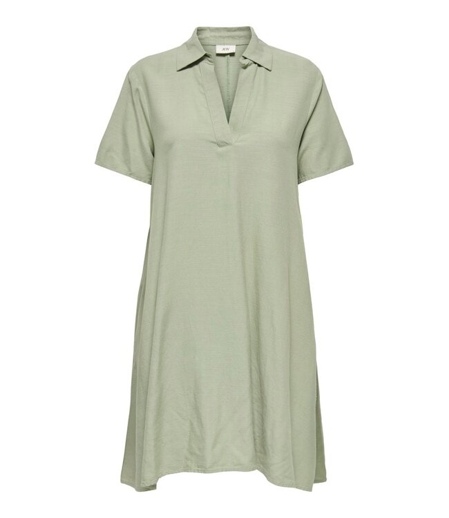 JDY JDYCAYA - luchtige dames jurk met linnen look en losse pasvorm in groen