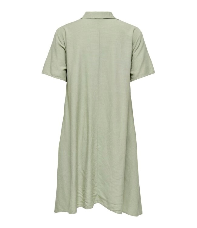 JDY JDYCAYA - luchtige dames jurk met linnen look en losse pasvorm in groen