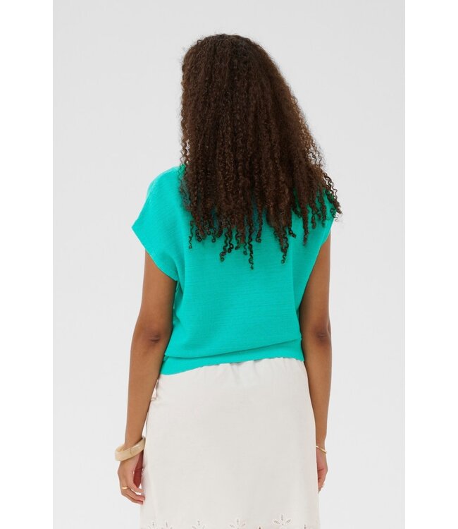 CREAM CREvisa Knit Blouse – dames fijngebreide top in linnen katoen