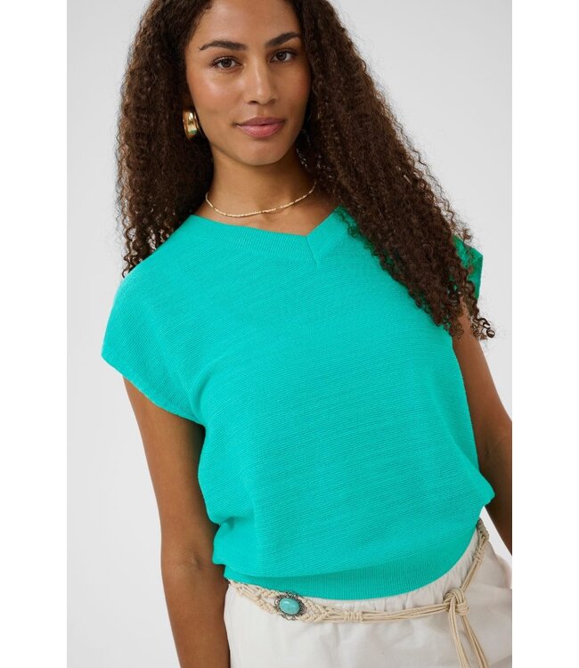 CREAM CREvisa Knit Blouse – dames fijngebreide top in linnen katoen