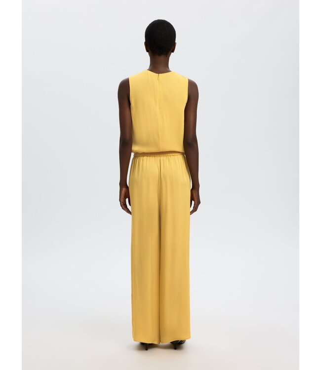 Selected Femme SLFLAURA Slit Pant – dames broek met wijde pijpen en zijsplit