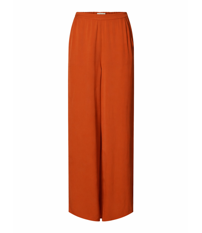 Selected Femme SLFLAURA Slit Pant – dames broek met wijde pijpen en zijsplit