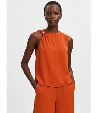 Selected Femme SLFLAURA Trim Top - Potters Clay