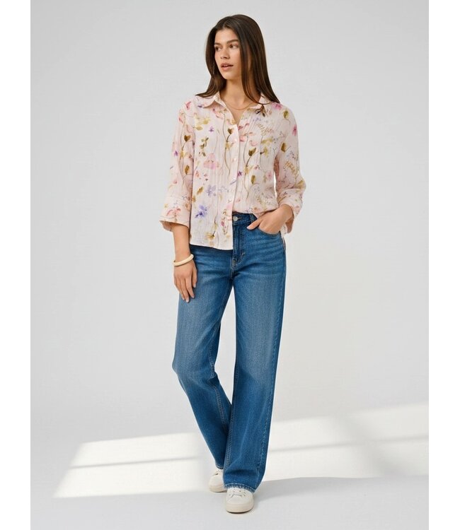JDY JDYVIOLA Life 3/4 Shirt – dames blouse met bloemenprint