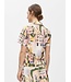 Object OBJDIVA Martha Shirt – Roze dames blouse met print, korte mouwen en kraag