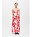 Object OBJAGGIE Long Dress – Lila dames maxi jurk met print, spaghettibandjes en open rug