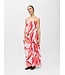 Object OBJAGGIE Long Dress – Lila dames maxi jurk met print, spaghettibandjes en open rug