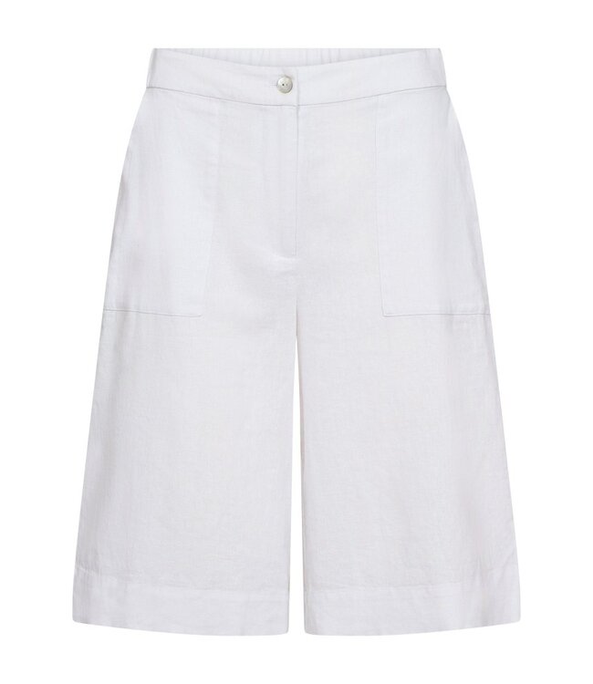 Freequent FQLAVA Shorts - witte linnenmix dames shorts met elastische taille