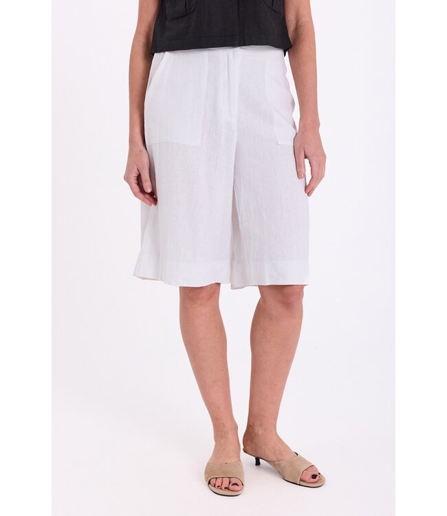 Freequent FQLAVA Shorts - witte linnenmix dames shorts met elastische taille