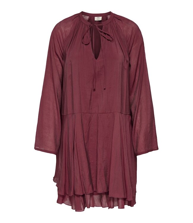 JDY JDYHARPER Frill Dress - bordeaux dames jurk met frill details