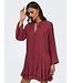 JDY JDYHARPER Frill Dress - bordeaux dames jurk met frill details