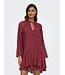 JDY JDYHARPER Frill Dress - bordeaux dames jurk met frill details