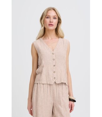 b.young BYFALAKKA Waistcoat 2 - Woodsmoke Stripe