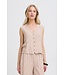 b.young BYFALAKKA Waistcoat 2 - gestreept dames gilet in linnenmix