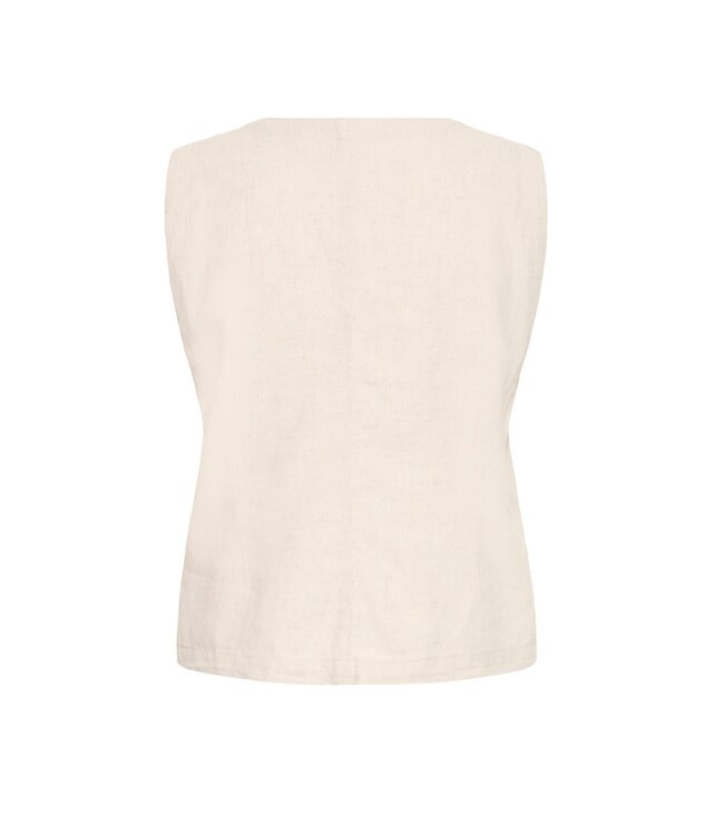 b.young BYFALAKKA Waistcoat 2 - Beige dames gilet in linnenmix