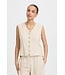 b.young BYFALAKKA Waistcoat 2 - Beige dames gilet in linnenmix