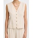 b.young BYFALAKKA Waistcoat 2 - Beige dames gilet in linnenmix