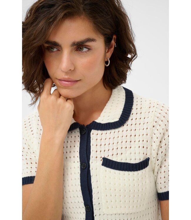 KAFFE KAbrianna dames gebreid vest met korte mouwen