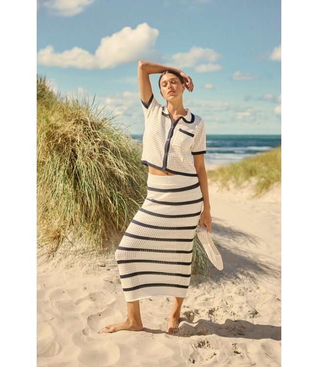 KAFFE KAbrianna dames gebreid vest met korte mouwen