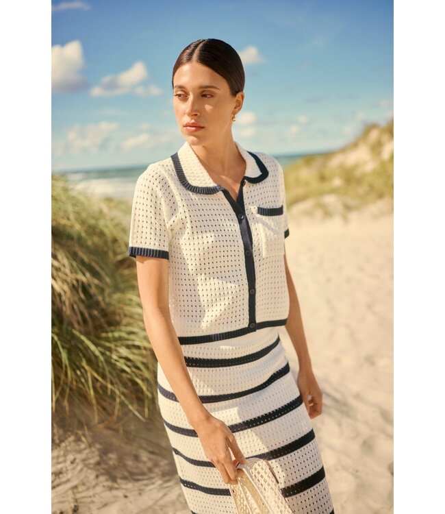 KAFFE KAbrianna dames gebreid vest met korte mouwen