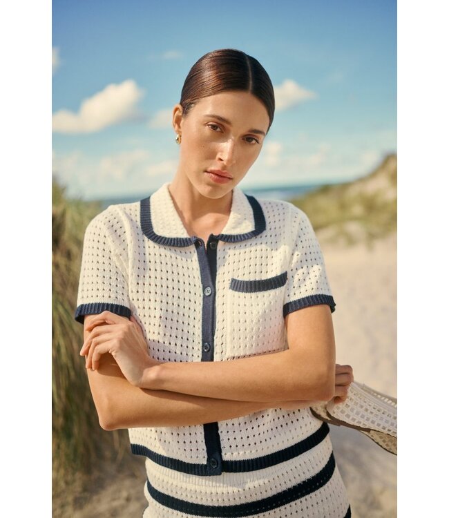 KAFFE KAbrianna dames gebreid vest met korte mouwen