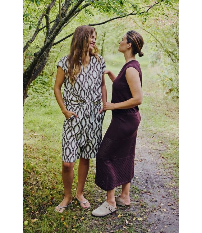 Freequent FQLUCKY gebreide midi dames rok