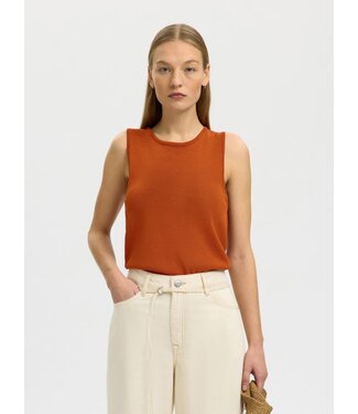 Selected Femme SLFMOON SUS Knit Top - Potters Clay