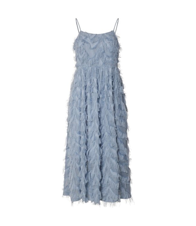 Selected Femme SLFMYLINE lichtblauwe dames midi jurk