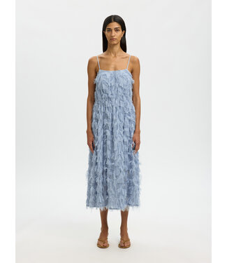 Selected Femme SLFMYLINE Regular Midi Strap Dress - Dusty Blue