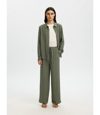 Selected Femme SLFVIVA-GULIA Long Sun Pant - Deep Lichen Green