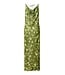 Selected Femme SLFGIONA groene satijnen dames maxi jurk met bloemenprint