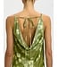 Selected Femme SLFGIONA groene satijnen dames maxi jurk met bloemenprint