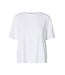 Selected Femme SLFASSIA witte biologisch katoenen dames T-shirt met fijne details