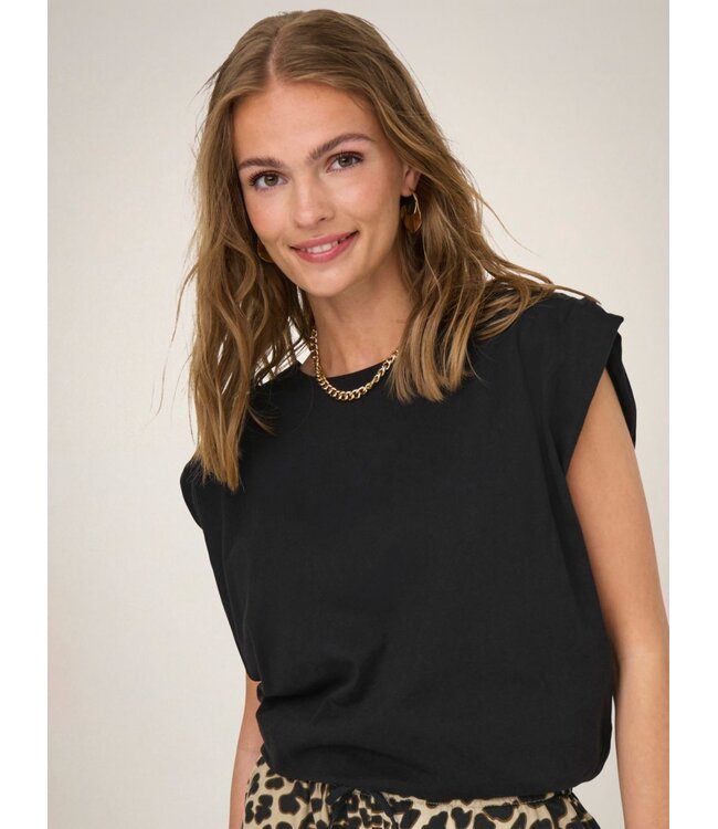 JDY JDYMARA zwarte katoenen dames mouwloze top