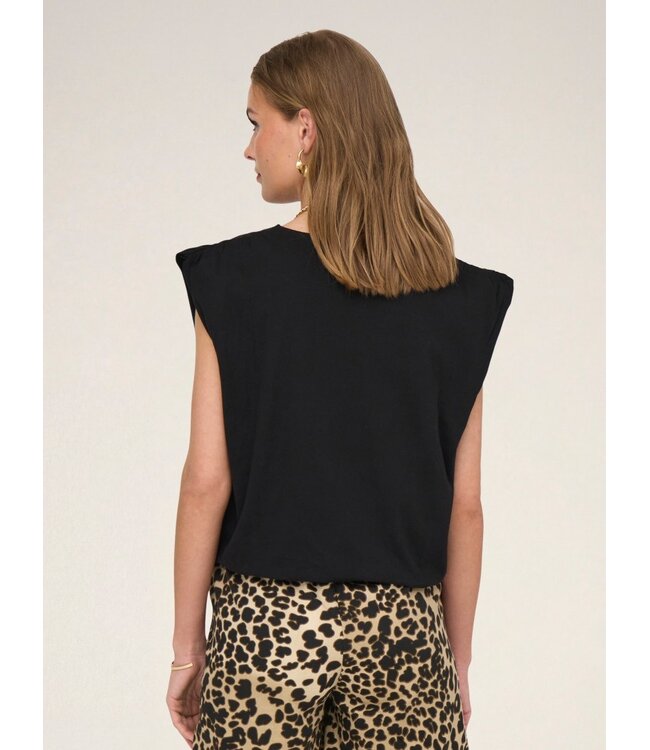 JDY JDYMARA zwarte katoenen dames mouwloze top