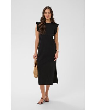 KAFFE KAcelina Flounce Dress - Black Deep
