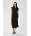 KAFFE KAFFE diepzwarte katoenen dames midi jurk
