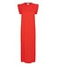 KAFFE KAcelina poppy red katoenen dames midi jurk