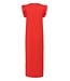 KAFFE KAcelina poppy red katoenen dames midi jurk