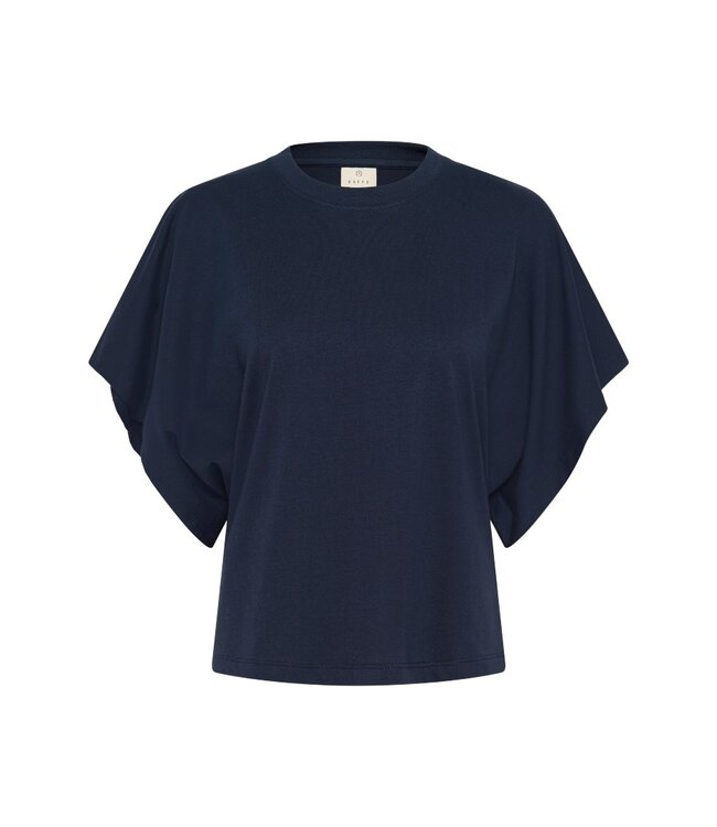 KAFFE KAstormy midnight marine katoenen dames boxy t-shirt