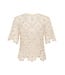 KAFFE KAcallista gebroken witte katoenen dames kanten top