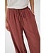 KAFFE KAemily roestbruine dames broek met wijde pijpen