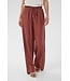 KAFFE KAemily roestbruine dames broek met wijde pijpen